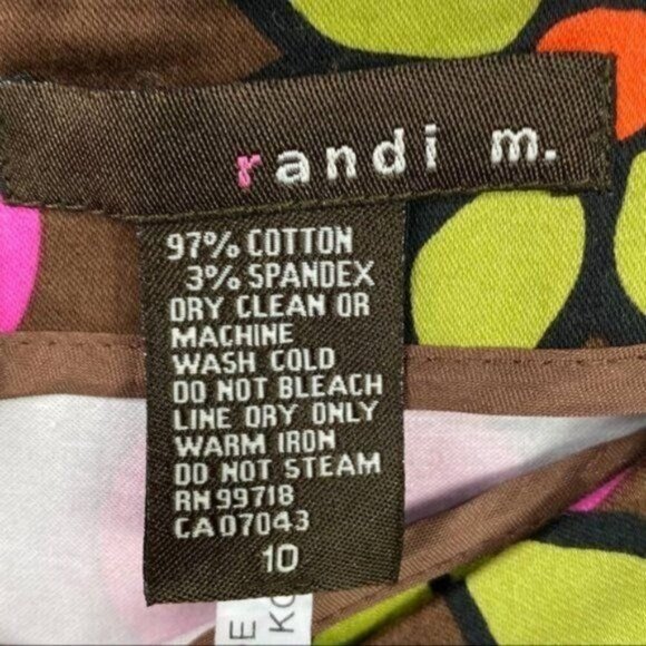 RANDI M. Colorful Floral Polka Dot Print Skirt 10 - Picture 4 of 4